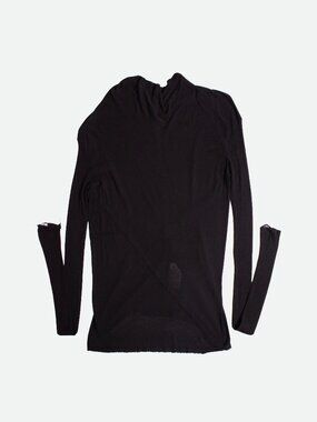 Rick Owens - SS16 Cyclops Cowl Neck Long sleeve Top - IT 38/US 4 - Black